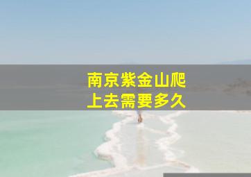 南京紫金山爬上去需要多久