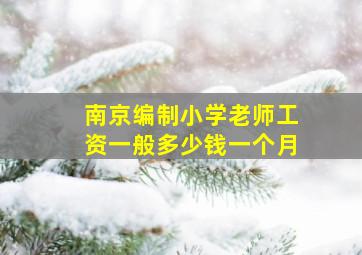 南京编制小学老师工资一般多少钱一个月