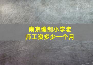 南京编制小学老师工资多少一个月