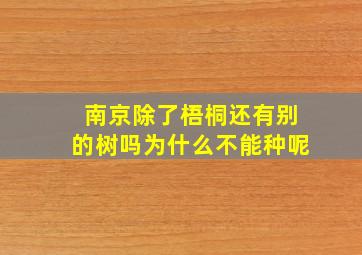 南京除了梧桐还有别的树吗为什么不能种呢