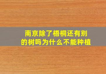 南京除了梧桐还有别的树吗为什么不能种植