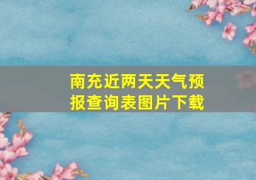 南充近两天天气预报查询表图片下载