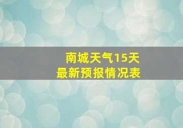 南城天气15天最新预报情况表