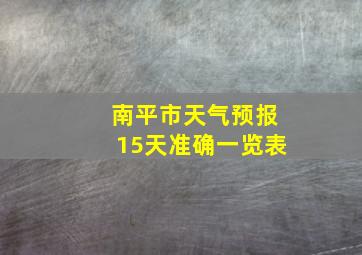 南平市天气预报15天准确一览表