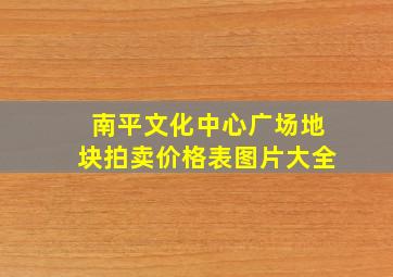 南平文化中心广场地块拍卖价格表图片大全