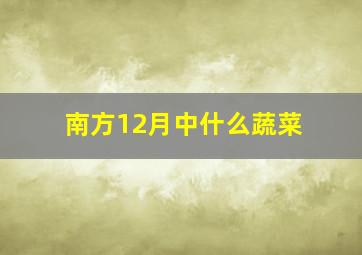 南方12月中什么蔬菜