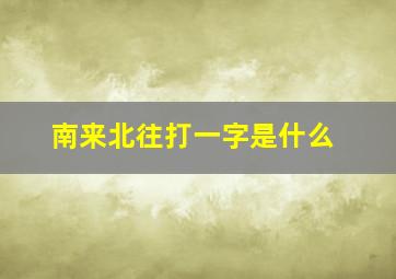 南来北往打一字是什么