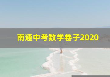 南通中考数学卷子2020