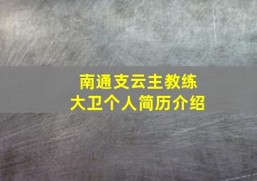 南通支云主教练大卫个人简历介绍