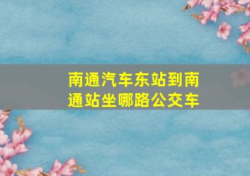 南通汽车东站到南通站坐哪路公交车