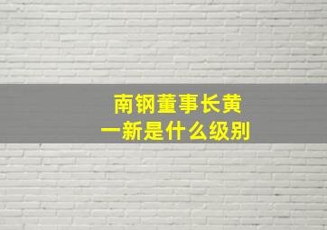 南钢董事长黄一新是什么级别