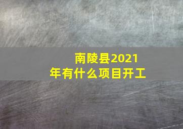 南陵县2021年有什么项目开工