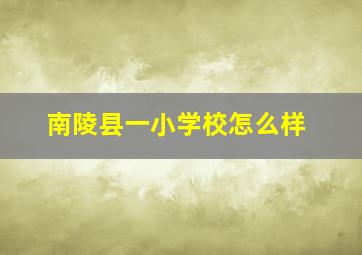 南陵县一小学校怎么样