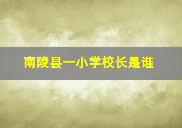 南陵县一小学校长是谁