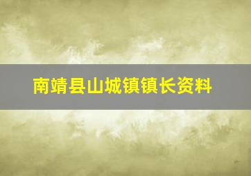 南靖县山城镇镇长资料