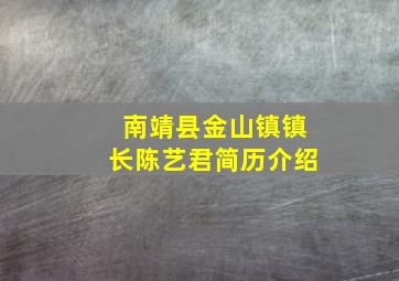 南靖县金山镇镇长陈艺君简历介绍