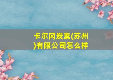 卡尔冈炭素(苏州)有限公司怎么样