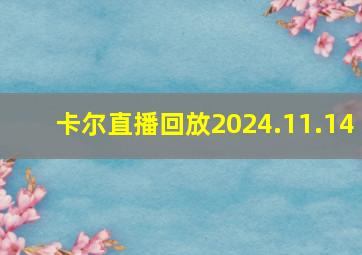 卡尔直播回放2024.11.14