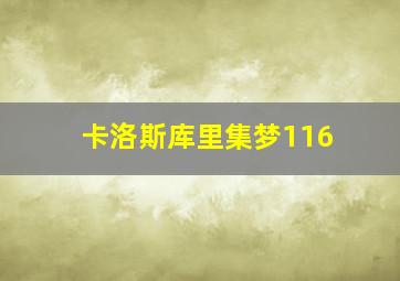 卡洛斯库里集梦116