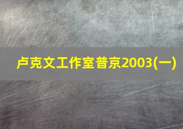 卢克文工作室普京2003(一)