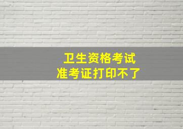 卫生资格考试准考证打印不了