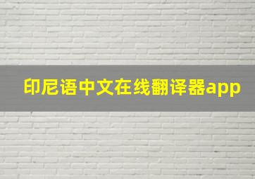 印尼语中文在线翻译器app