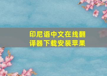 印尼语中文在线翻译器下载安装苹果