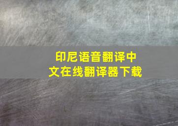 印尼语音翻译中文在线翻译器下载