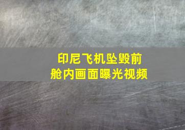 印尼飞机坠毁前舱内画面曝光视频