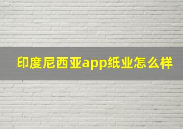 印度尼西亚app纸业怎么样