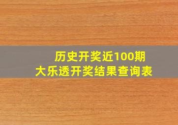 历史开奖近100期大乐透开奖结果查询表