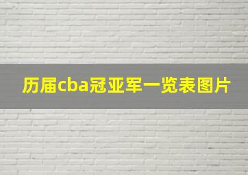 历届cba冠亚军一览表图片