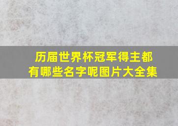 历届世界杯冠军得主都有哪些名字呢图片大全集