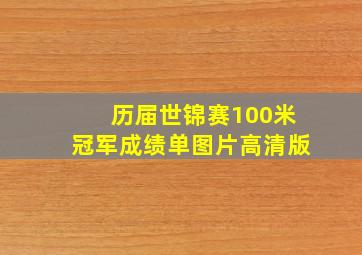 历届世锦赛100米冠军成绩单图片高清版