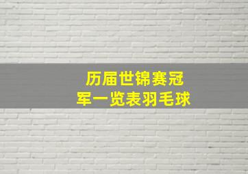 历届世锦赛冠军一览表羽毛球