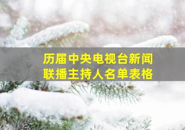 历届中央电视台新闻联播主持人名单表格