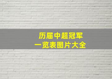 历届中超冠军一览表图片大全