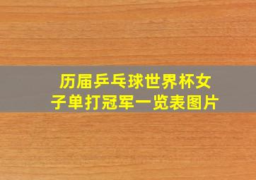 历届乒乓球世界杯女子单打冠军一览表图片