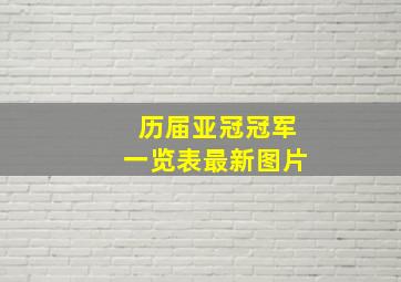 历届亚冠冠军一览表最新图片