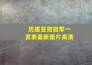 历届亚冠冠军一览表最新图片高清