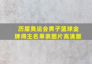 历届奥运会男子篮球金牌得主名单表图片高清版