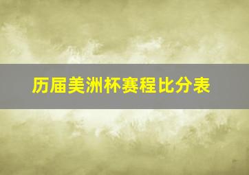 历届美洲杯赛程比分表