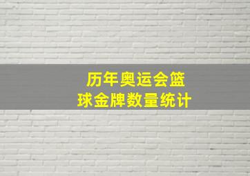 历年奥运会篮球金牌数量统计