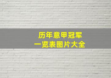 历年意甲冠军一览表图片大全