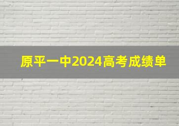 原平一中2024高考成绩单