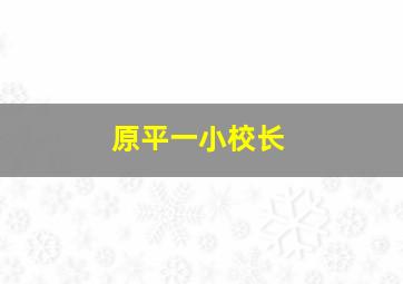 原平一小校长