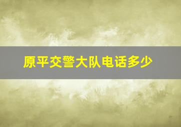 原平交警大队电话多少