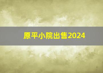 原平小院出售2024