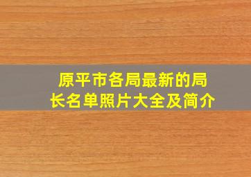 原平市各局最新的局长名单照片大全及简介