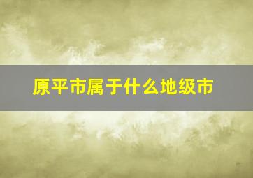 原平市属于什么地级市